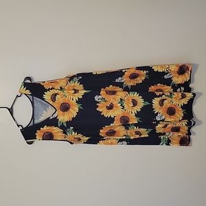 Sleeveless Sunflower Dress w/ Pockets
